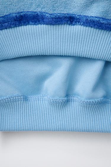 TOWELLING EFFECT SWEATSHIRT WITH LABEL - Blue by Zara - Image 3