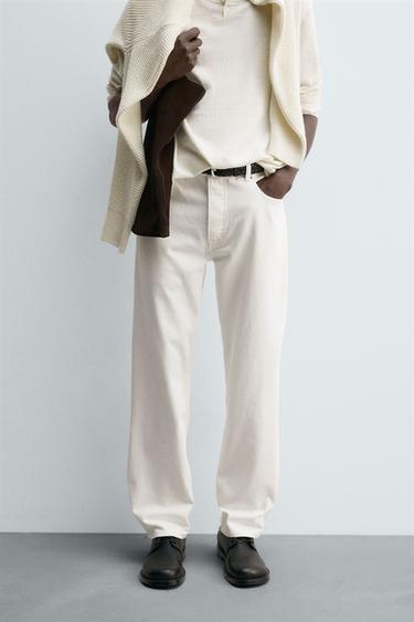 JEANS STRAIGHT FIT - Blanco roto de Zara