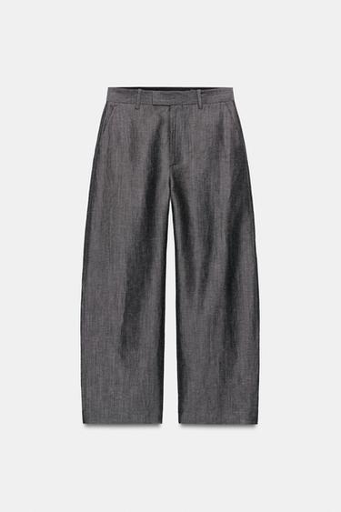 PANTALLONA TË GJERA ME LINO ZW COLLECTION - Gri nga Zara