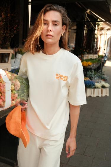 EFFEN KATOENEN PET - Oranje van Zara