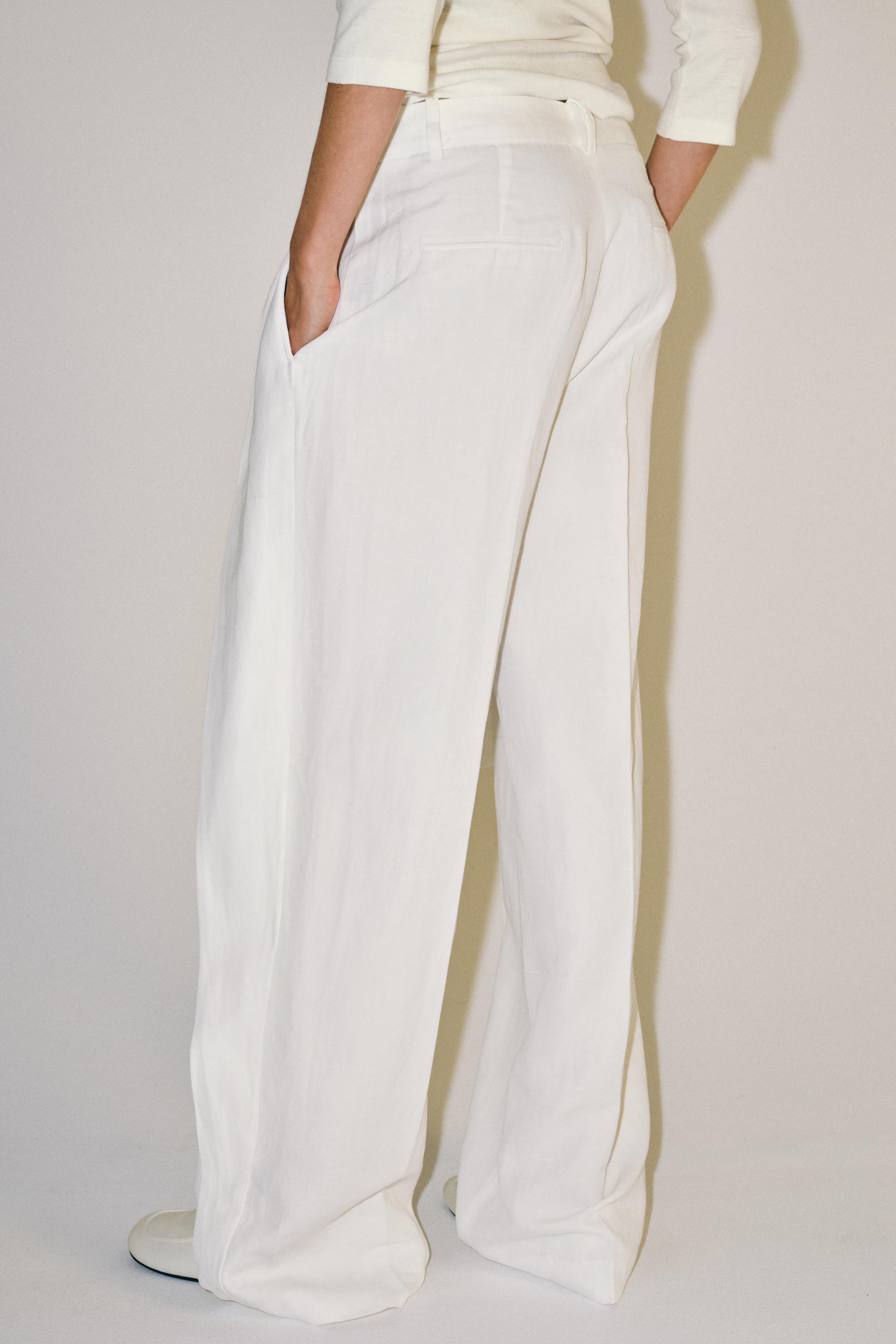 Женские брюки Zara ZW COLLECTION PLEATED BELTED TROUSERS — фото 3