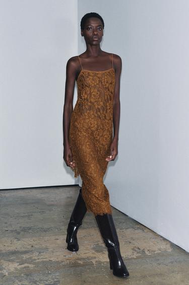 ZW COLLECTION LIMITED EDITION LACE STRAPPY TOP - Mustard by Zara