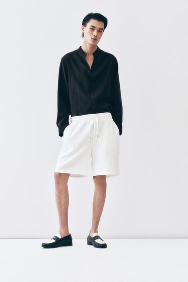 FLOWING BAND COLLAR SHIRT - Black by Zara