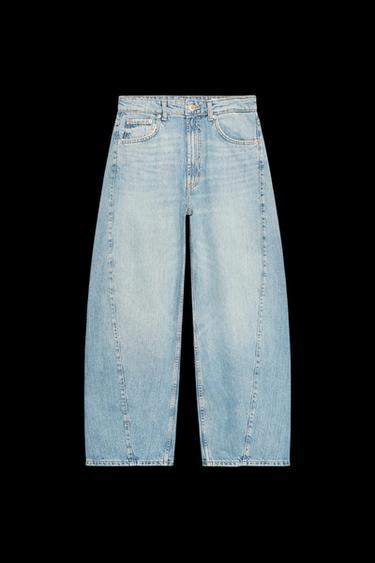 Zara TRF MID-RISE BAGGY BALLOON JEANS - Light blue - Image 0