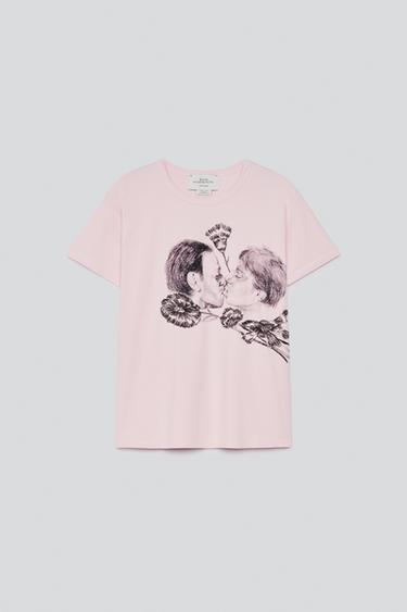 KISS PRINT T-SHIRT — White / Pink 1