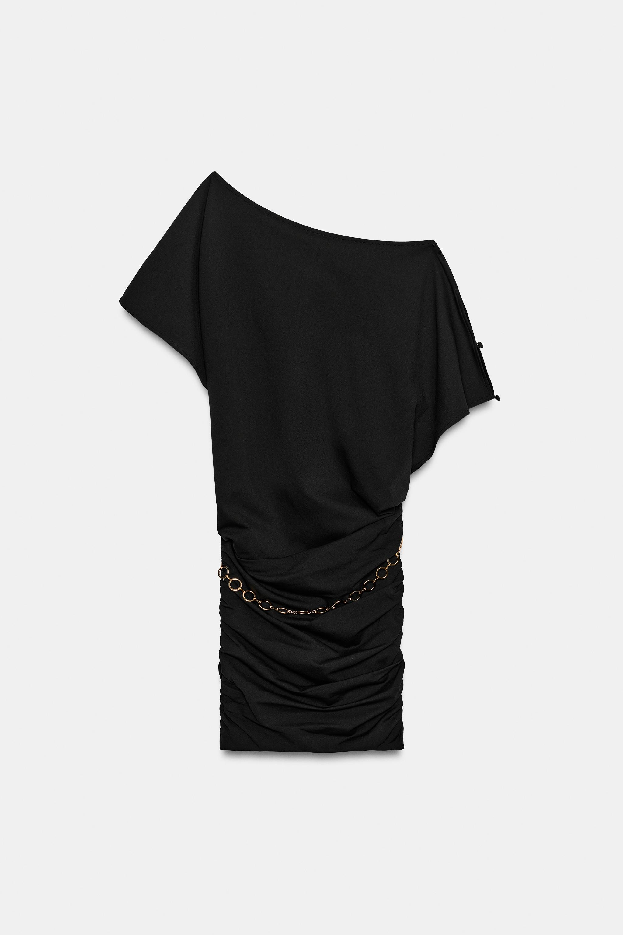 ROBE COURTE DRAPÉE AVEC CEINTURE