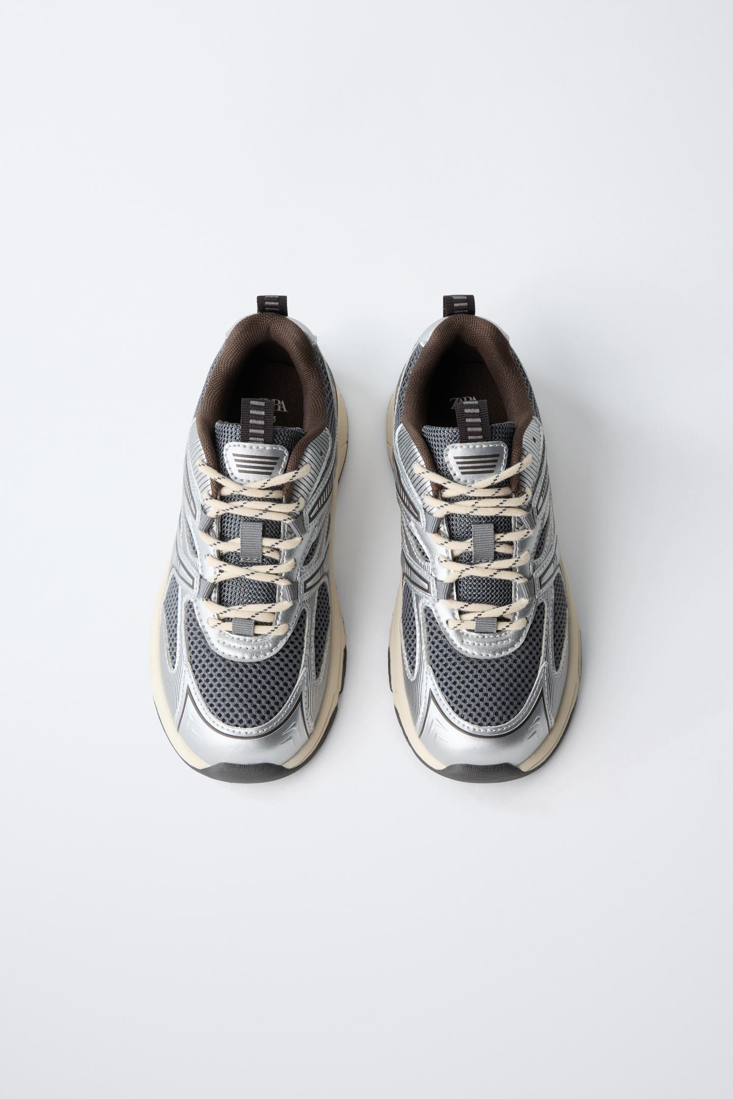 Детские кроссовки Zara Metallic, цвет: Серебряный — фото 5