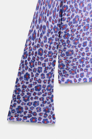 TOP À FLEURS EN MAILLE FINE - Multicolore de Zara - Image 7