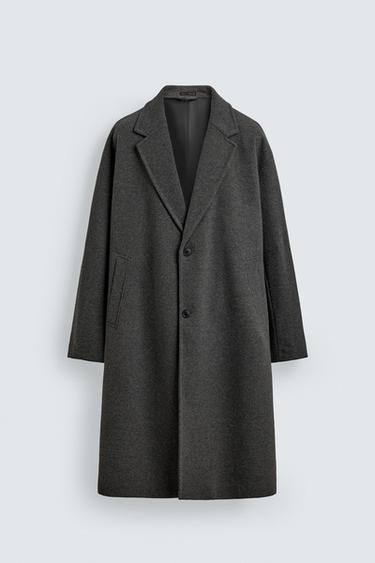 릴랙스핏 스트럭처 코트 - Zara 그레이 / 자연