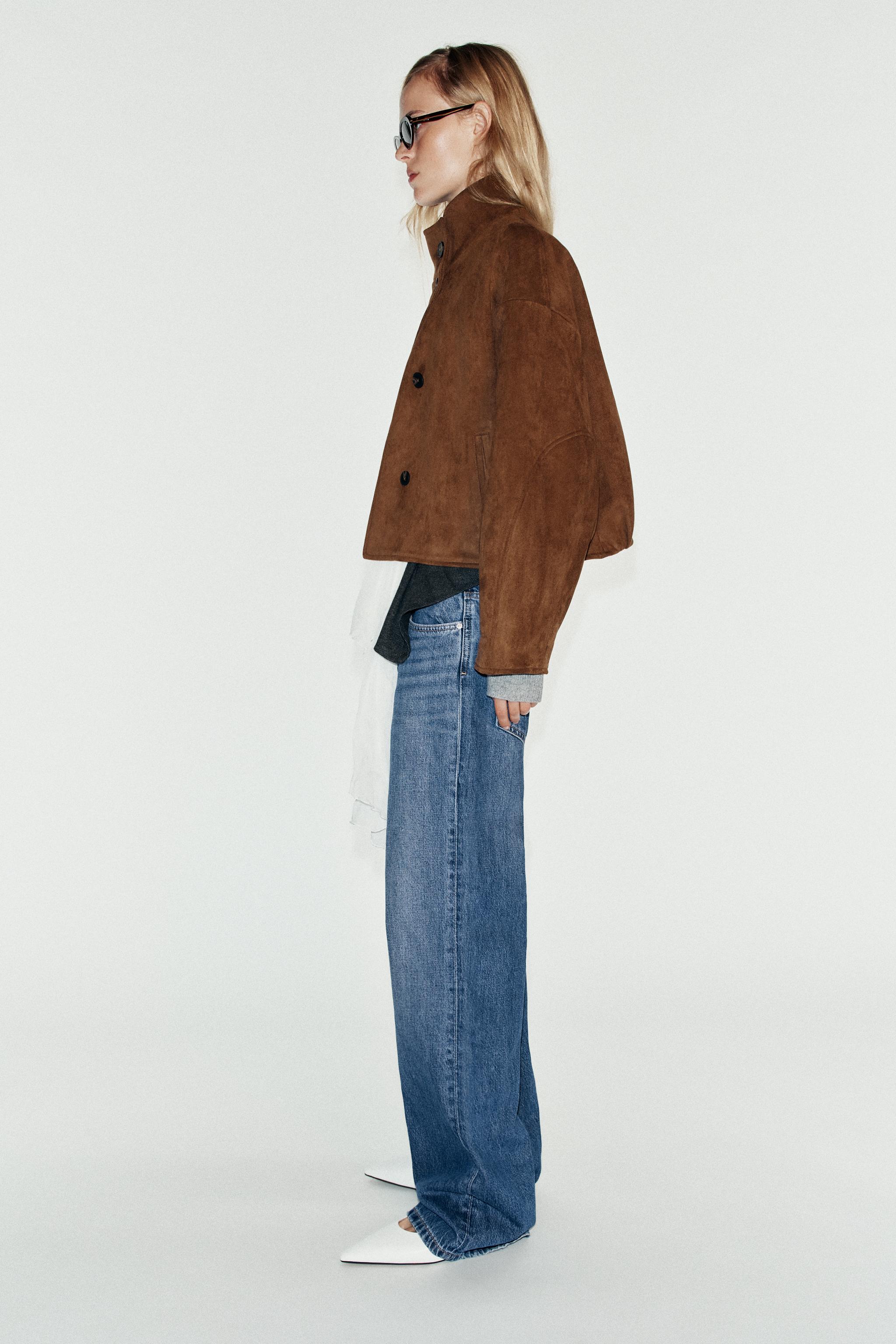 Женские куртки Zara CROPPED FAUX SUEDE JACKET — фото 3