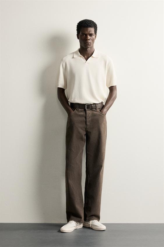 BLUZĂ POLO REGULAR FIT DIN TRICOT CU STRUCTURĂ - Alburiu de la Zara - Imaginea 0