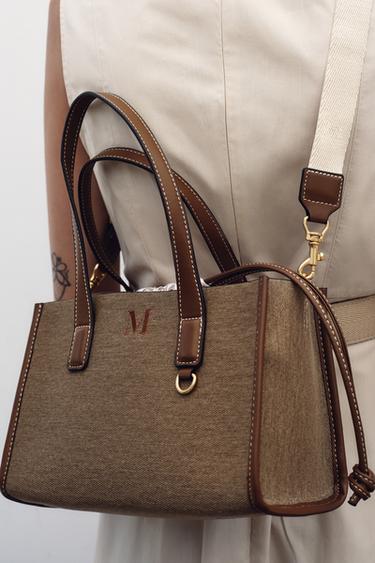 NEULOTTU SHOPPER-LAUKKU - Taupe Grey Zaralta - kuva 0