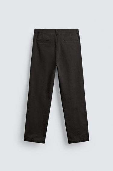 PANTALON CHINO REGULAR FIT - Noir / Marron de Zara - Image 7