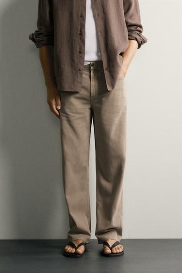 JEAN STRAIGHT FIT - Marron clair de Zara