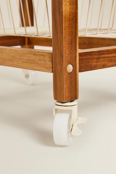 WOOD AND METAL STORAGE FURNITURE WITH WHEELS - Light beige by Zara - Image 5