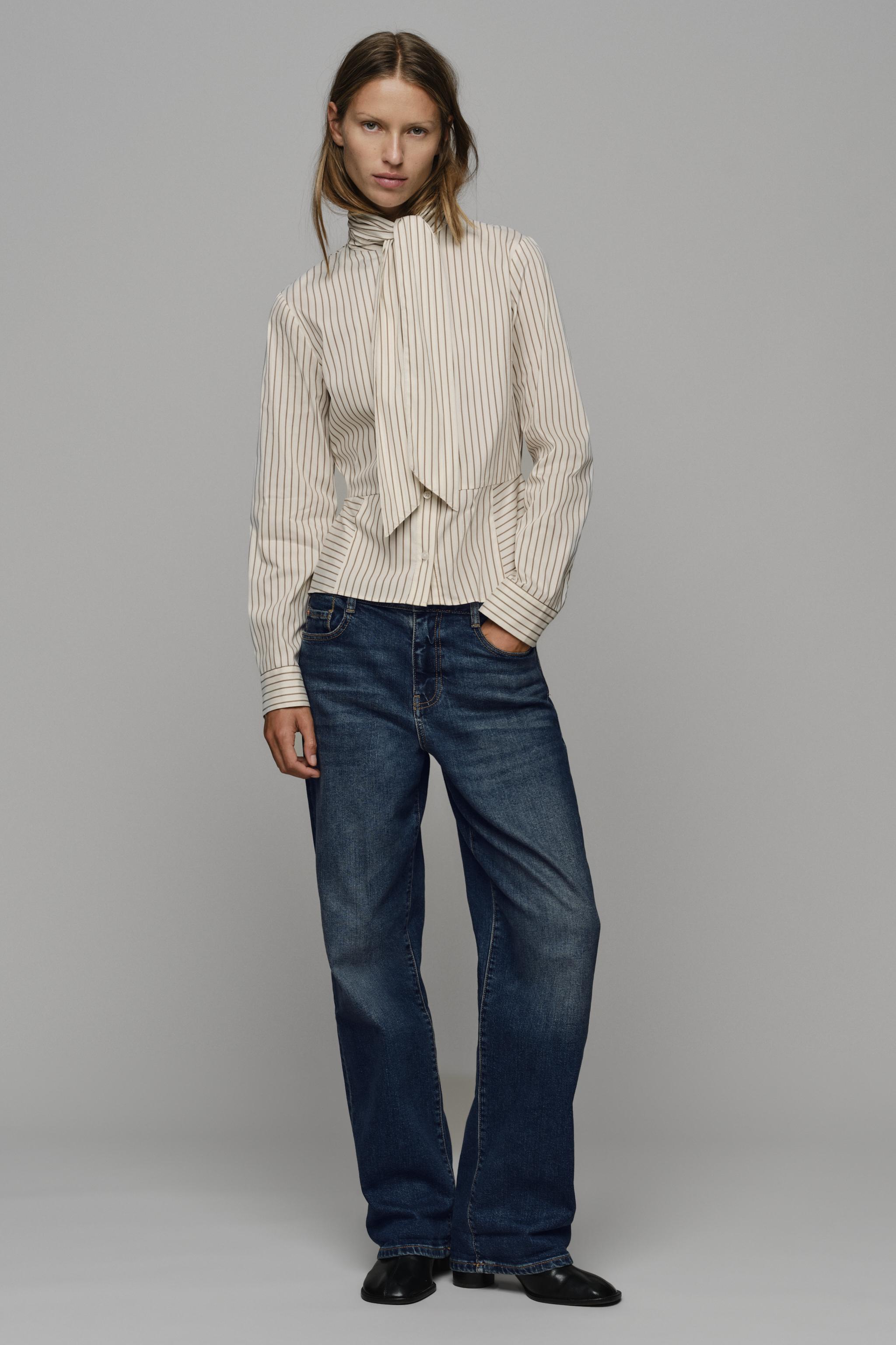 Zara Fiyonklu Peplum Gömlek