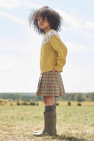 LIMITED EDITION GRECA PRINT JUMPER WITH WOOL - Lime by Zara - Image 1