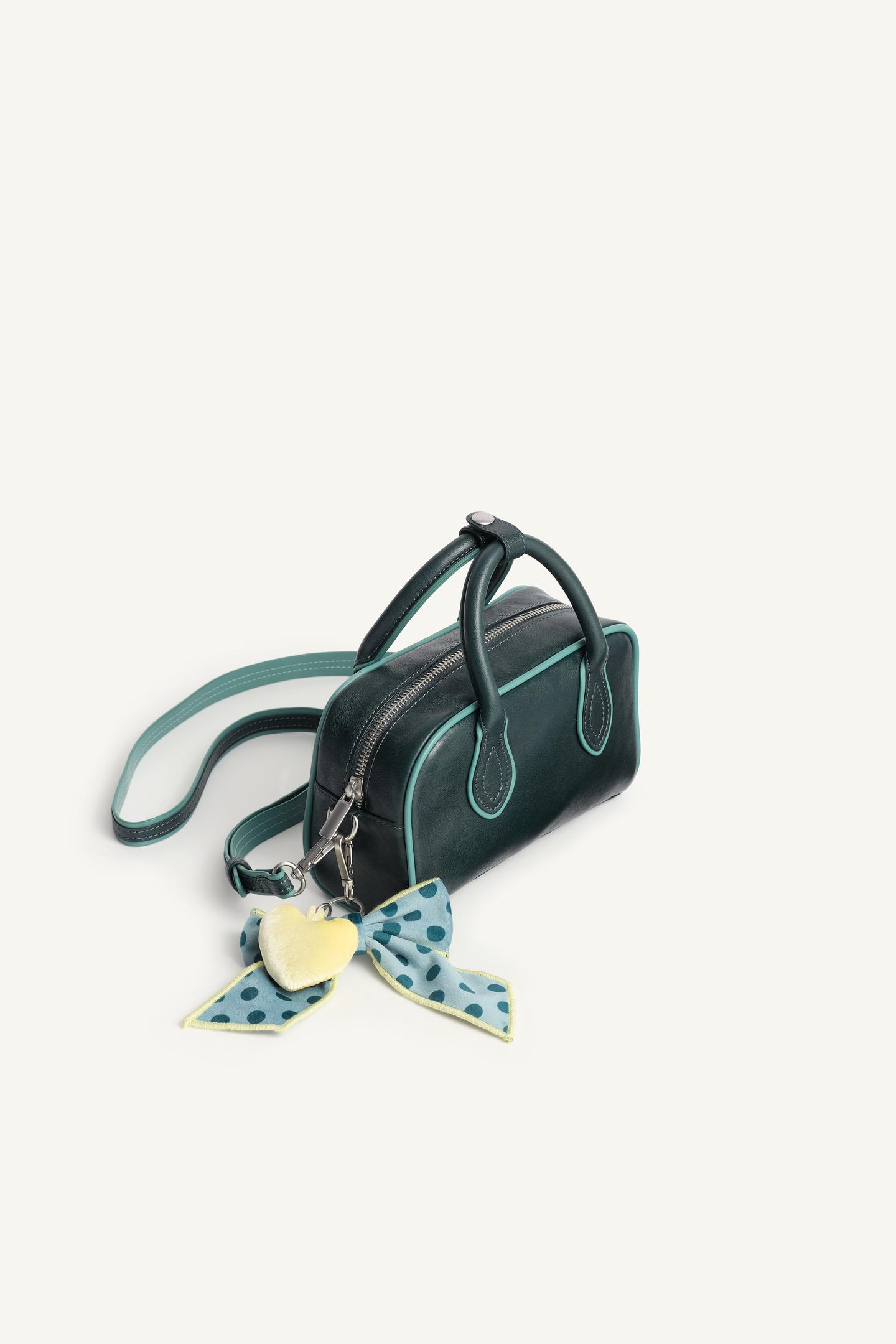 Детская сумка Zara Limited Edition Leather Charm, цвет: Зелёный — фото 5