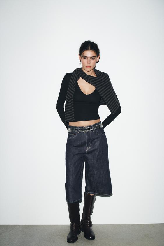 TOP CÔTELÉ MANCHES LONGUES