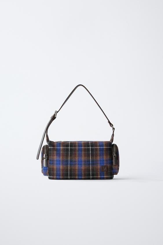 SHOULDER CUADROS - Violeta Berenjena de Zara - Imagen 0