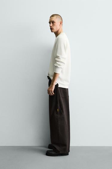 BALLOON FIT TROUSERS WITH SEAMS - Brown by Zara - Image 3