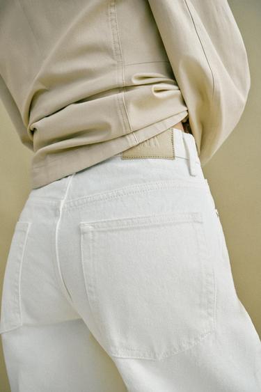 Z1975 MID-WAIST BARREL JEANS WITH PRESSED CREASE - White by Zara - Image 6