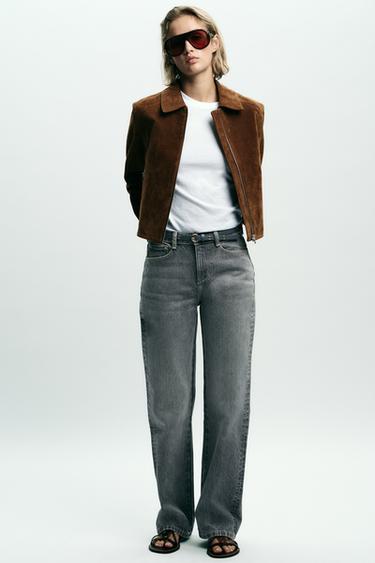 Z1975 REGULAR FIT HIGH-WAIST JEANS WITH BELT - Grey by Zara