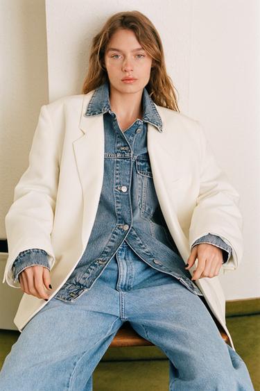 VESTE OVERSIZE À BOUTONNAGE CROISÉ - Beige clair de Zara - Image 1