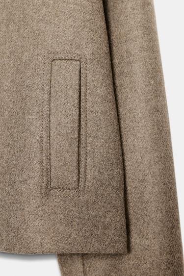 MANTEAU COURT AVEC LAINE - Vison foncé de Zara - Image 9