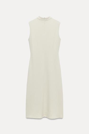 MIDI DRESS WITH BELT - Ecru by Zara - Image 4
