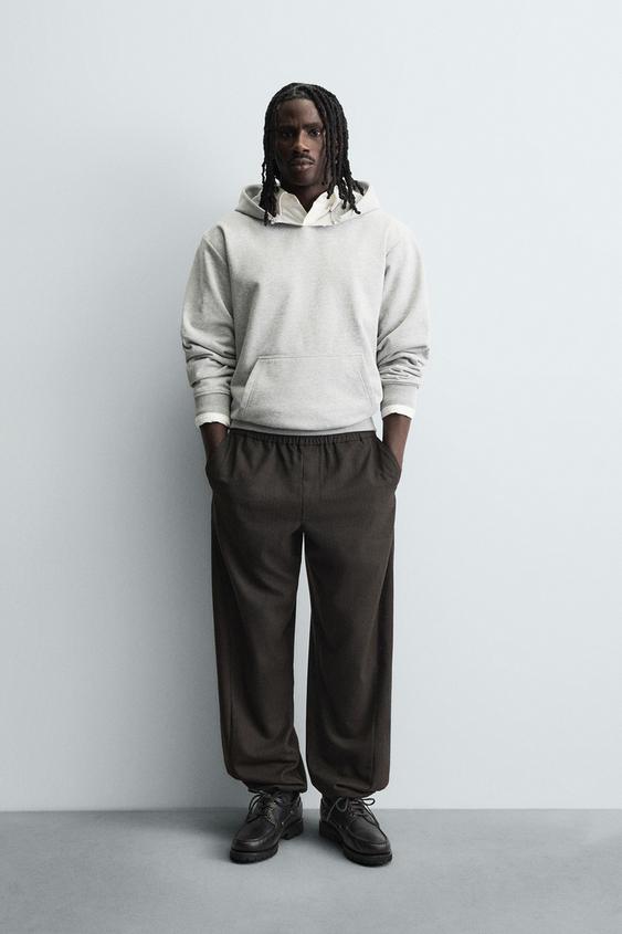 RELAXED FIT TEXTURED PANTS