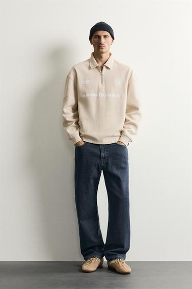 POLO CANALÉ RELAXED FIT ESTAMPADO - Crudo de Zara - Imagen 0