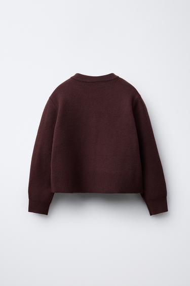 GILET EN MAILLE À POCHES - Bordeaux de Zara - Image 1
