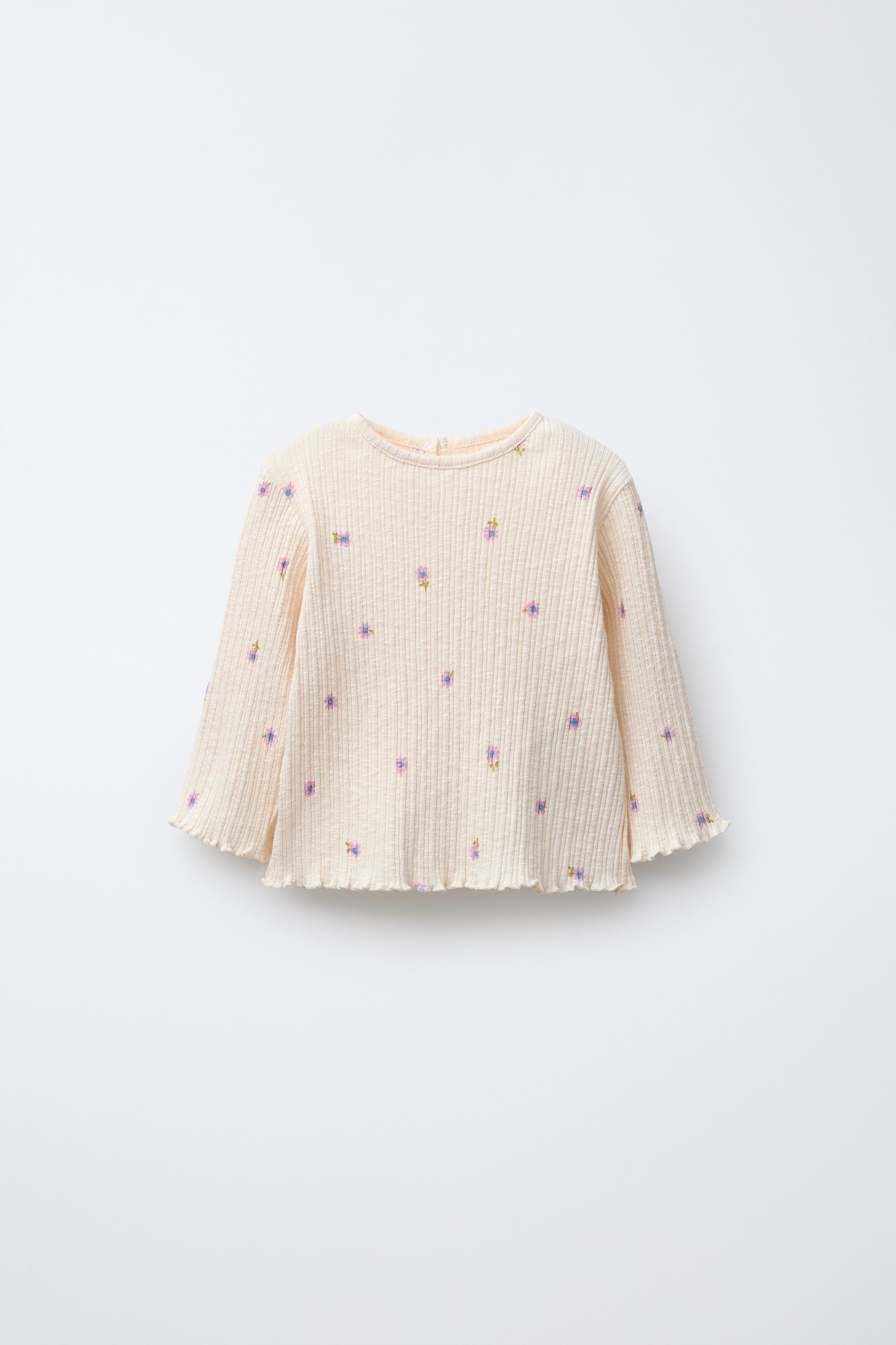 エクリュ sy_様 フラワープリント構造Tシャツ - エクリュ | ZARA Japan / 日本