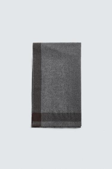 Zara PLAID SCARF - Gray - Image 0