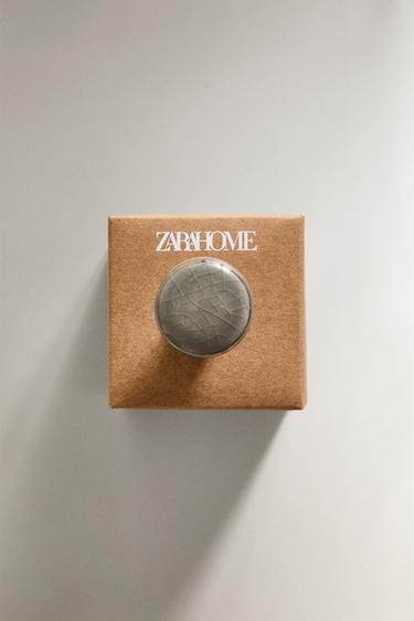 PACK OF CRACKLED CERAMIC DOOR KNOBS (PACK OF 2) - GREENISH by Zara - Image 4