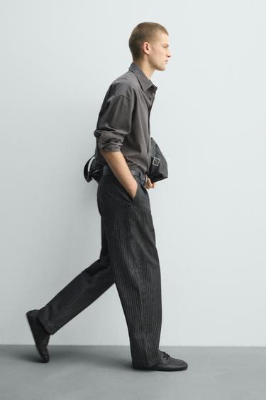 PANTALON CHINO RELAXED À RAYURES - Gris de Zara - Image 5