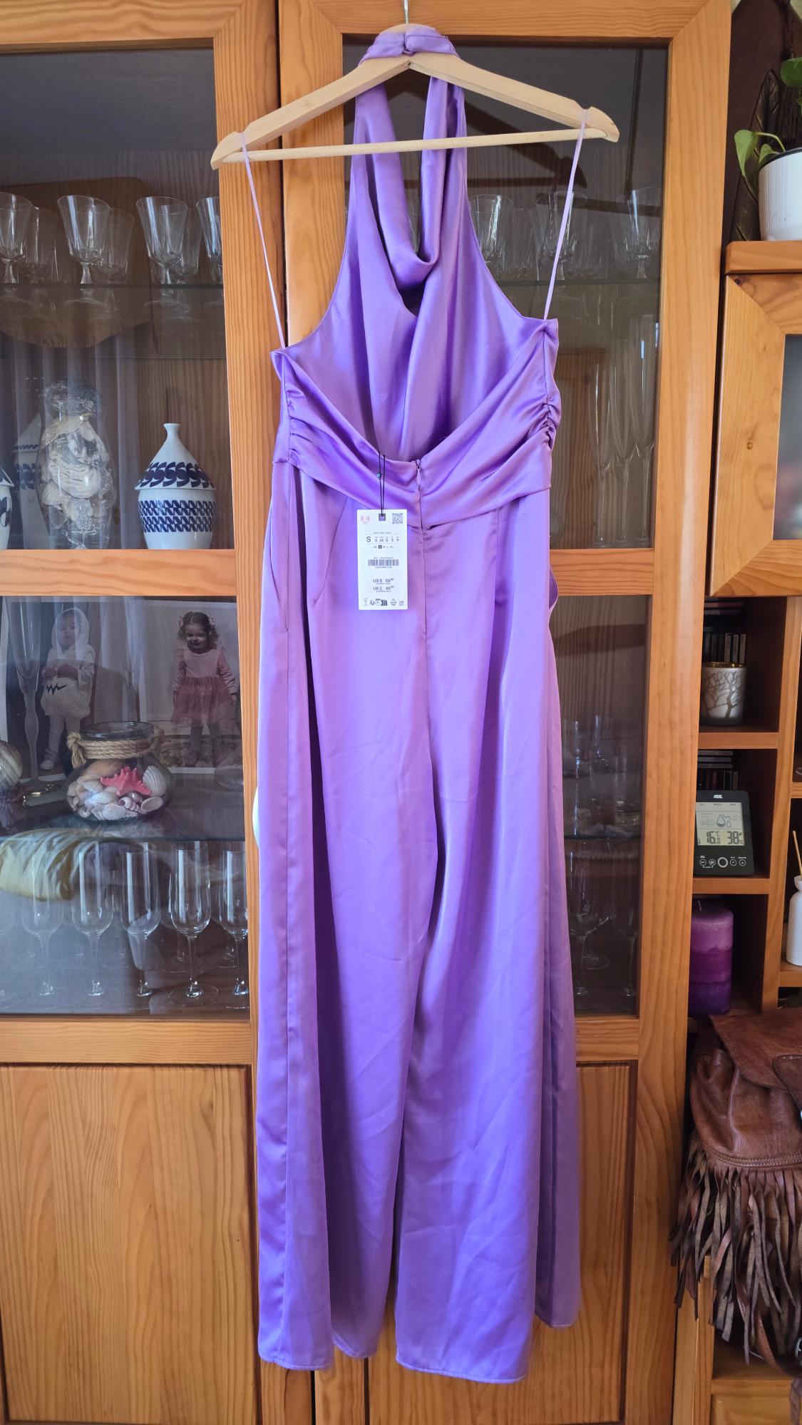 SATIN HALTER NECK JUMPSUIT - Image 2