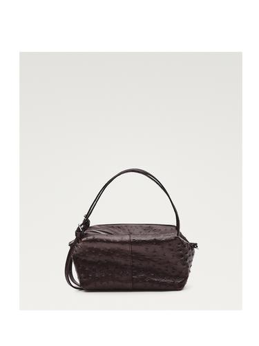 Zara Textured leather mini satchel bag - Brown