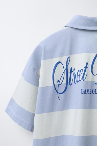 STRIPED POLO SHIRT - Blue/White by Zara - Image 3