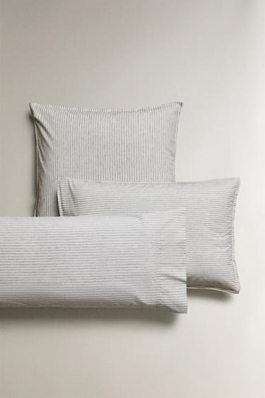 Zara STRIPED PILLOWCASE - Duck blue - Image 0