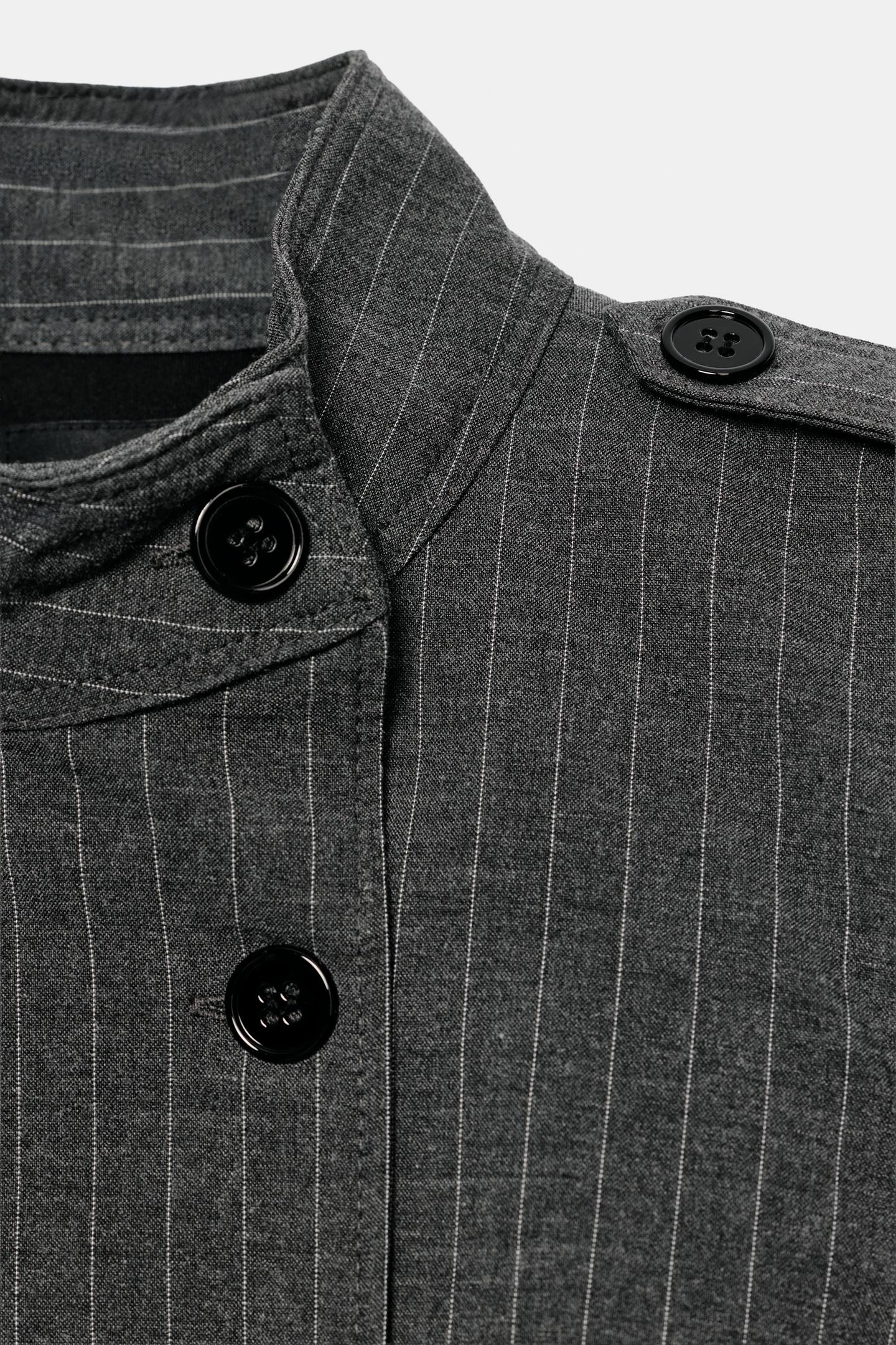 Женский топ Zara Top with Buttoned Tabs, цвет: Антрацитовый серый — фото 8