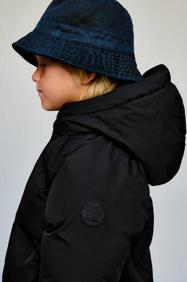 WATER-REPELLENT HOODED PUFFER COAT - Black by Zara - Image 1
