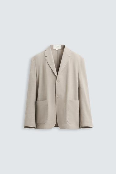 100% WOOL SUIT BLAZER - Beige by Zara