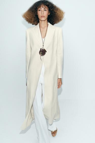 معطف ليفيتا كتان 100% ZW COLLECTION - أبيض by Zara