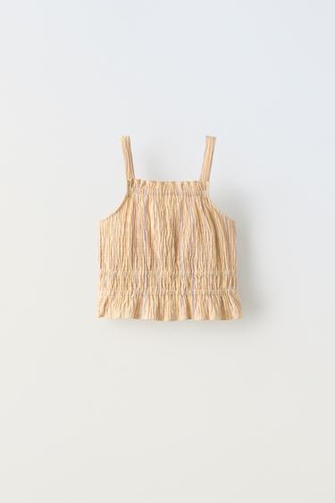 ТОП ИЗ БЛЕСТЯЩЕЙ ЭЛАСТИЧНОЙ ТКАНИ В ПОЛОСКУ — Разноцветный от Zara — изображение 0
