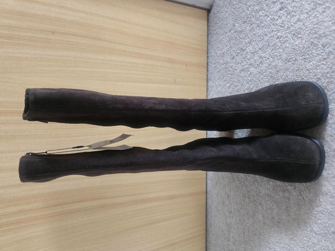SPLIT SUEDE BOOTS WITH TOPSTITCHING - Image 2
