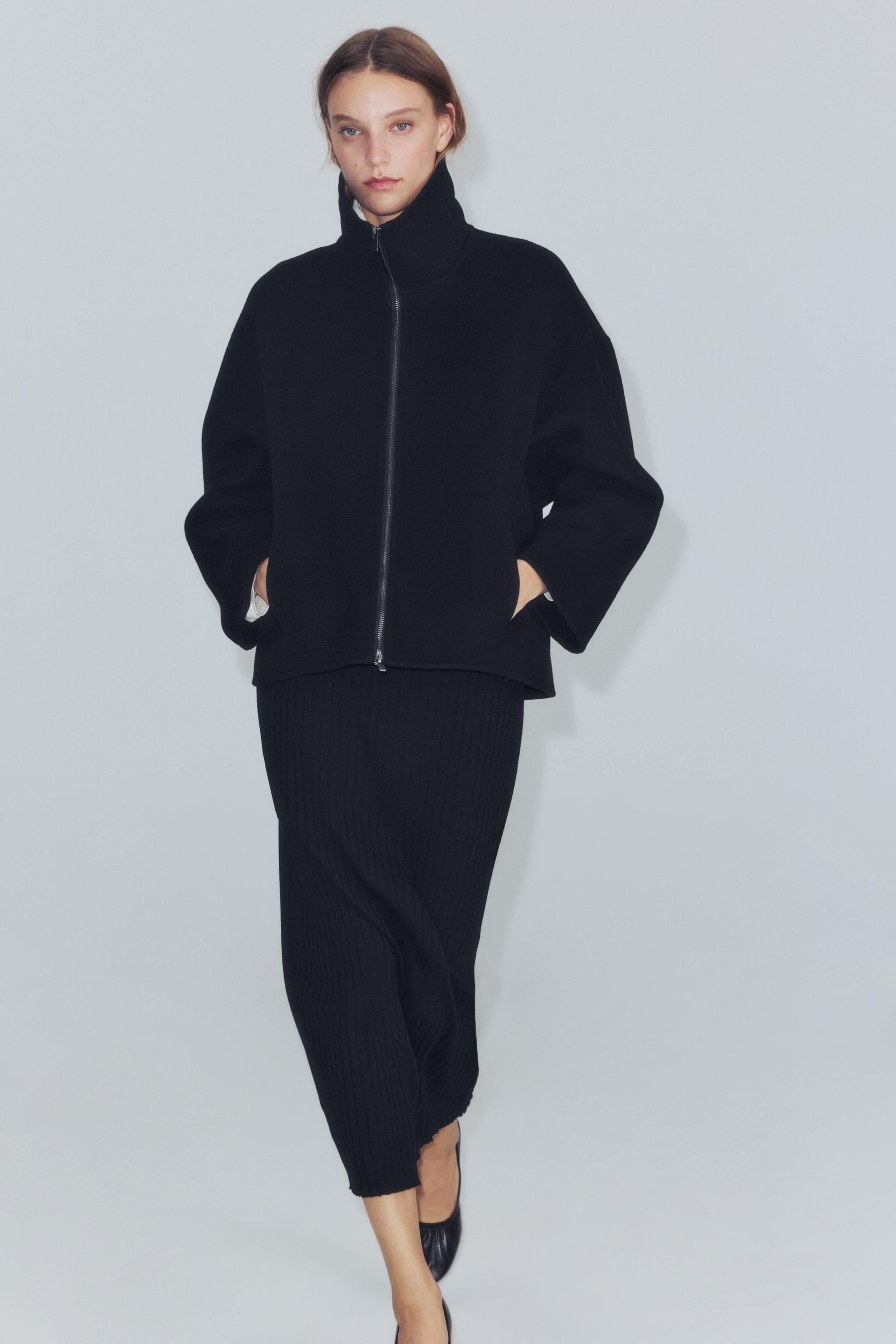 Zw Collection Wool-Blend Cropped Coat by Zara