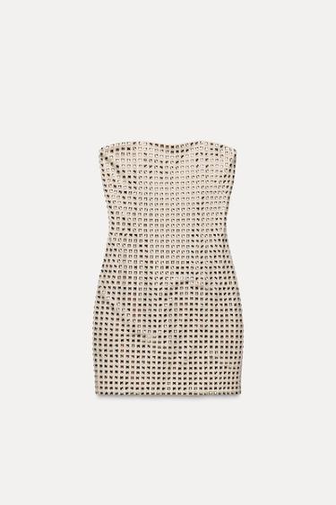 SPARKLY STRAPLESS DRESS - Cava by Zara
