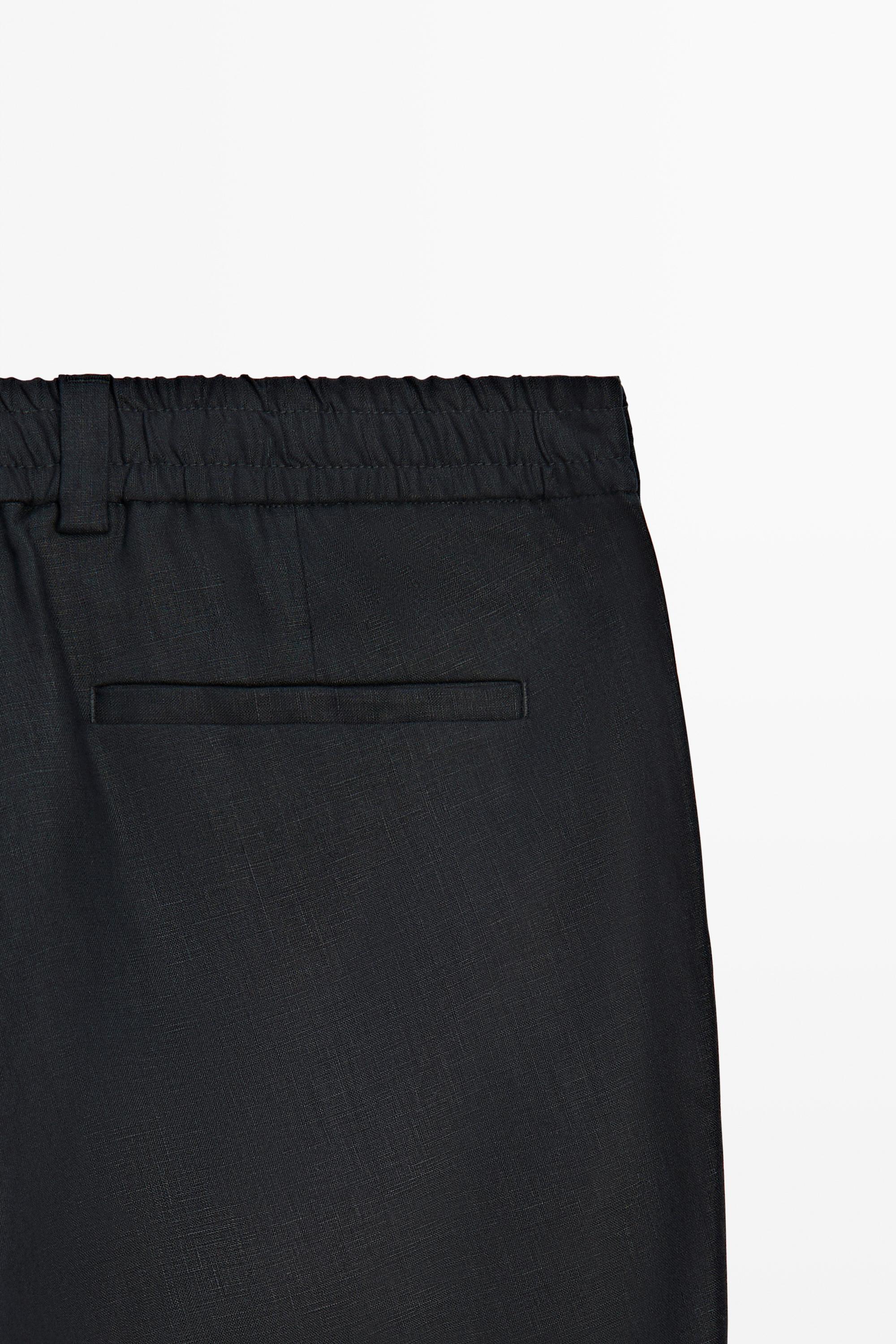 100% linen trousers with elasticated waist